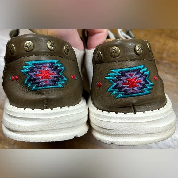 Hey Dude Women’s Size 8 Wendy Rodeo Wheat Aztec Slip On Loafers Casual Shoes - Picture 5 of 7